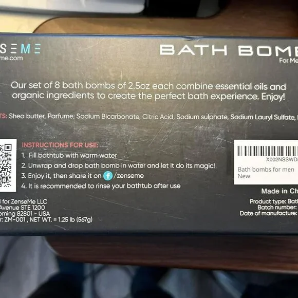 Bath Bombs for Men, Gift Set of 8 Scented Organic Handmade Bath Bombs of 2.5 oz - Picture 8 of 8